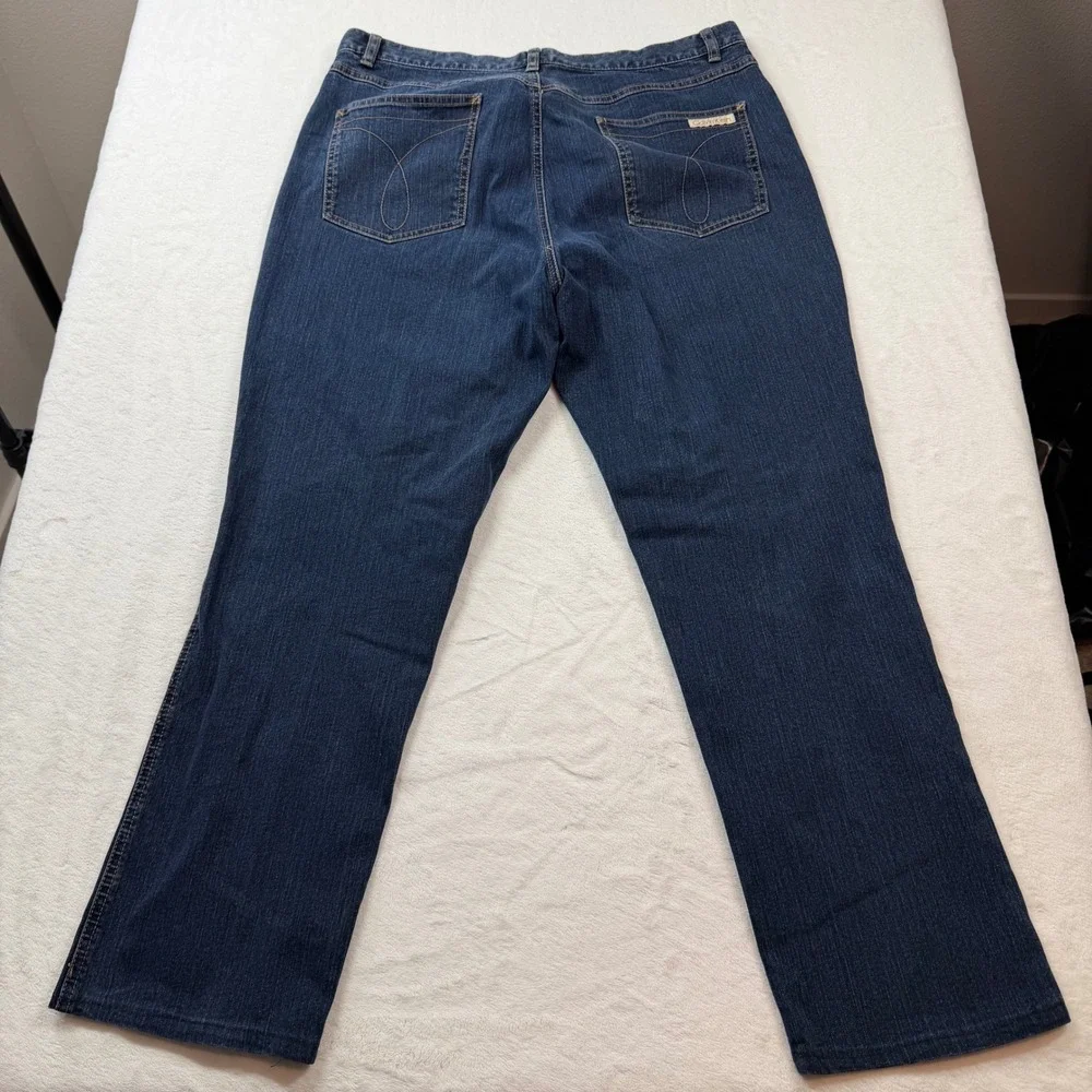 Calvin Klein Jeans Straight Leg Womens 16 Dark Blue Excellent Stretch‎ ZD15J198